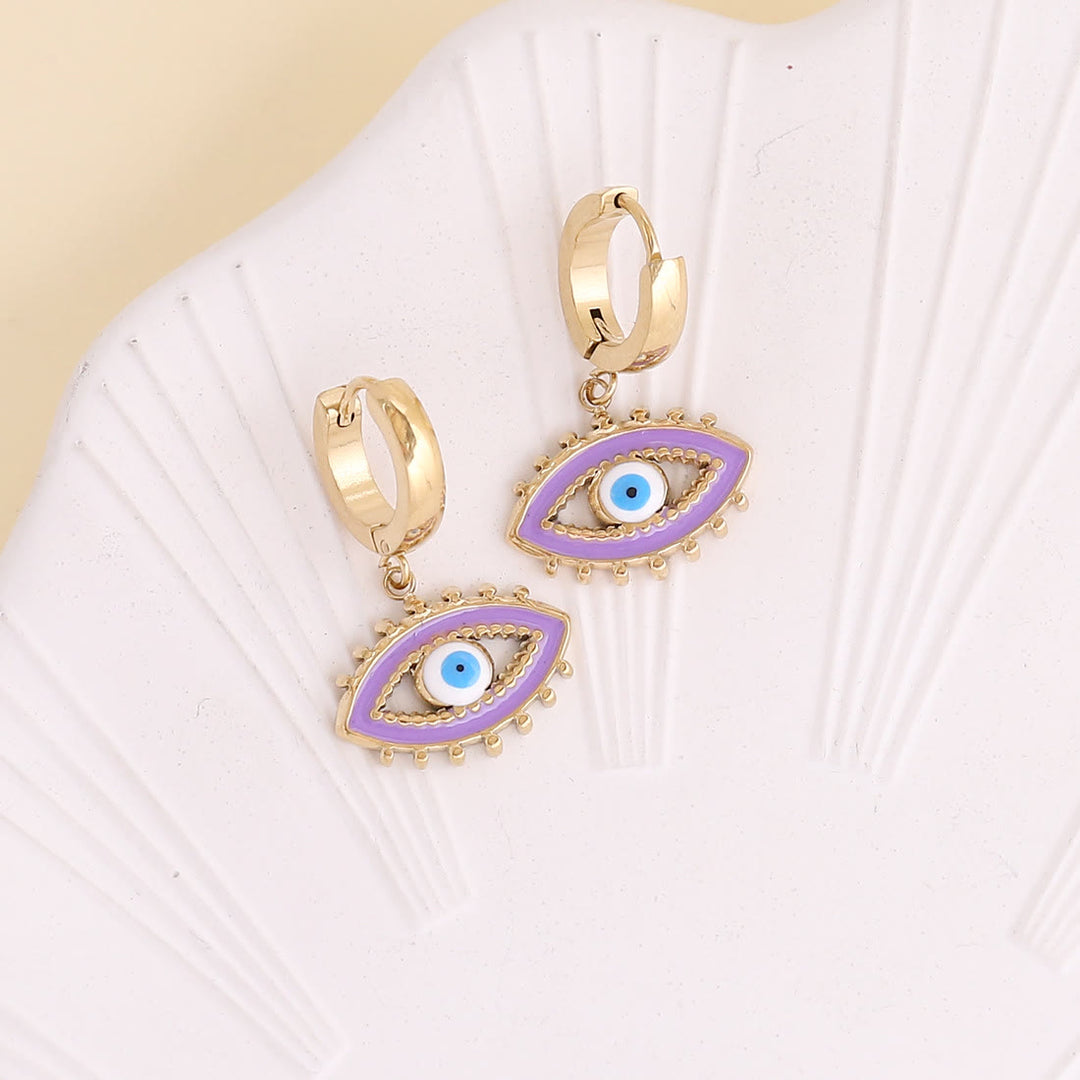 Pendientes de ojo malvado de resina epoxi de color Olivenorma