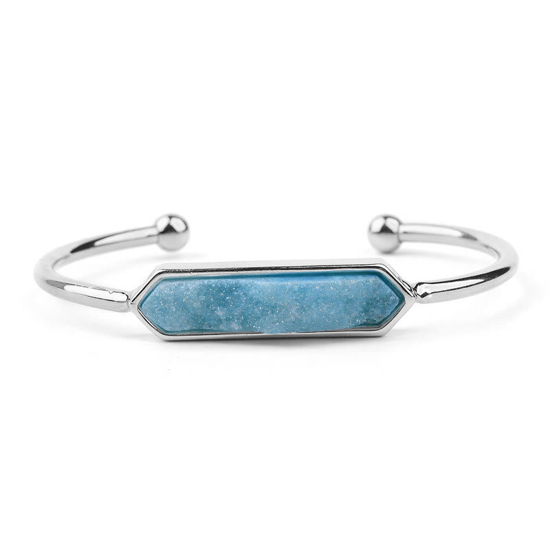 Pulsera de cobre y metal con cristales naturales de Olivenorma