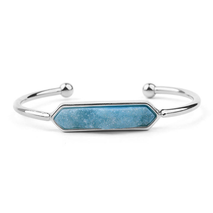 Pulsera de cobre y metal con cristales naturales de Olivenorma