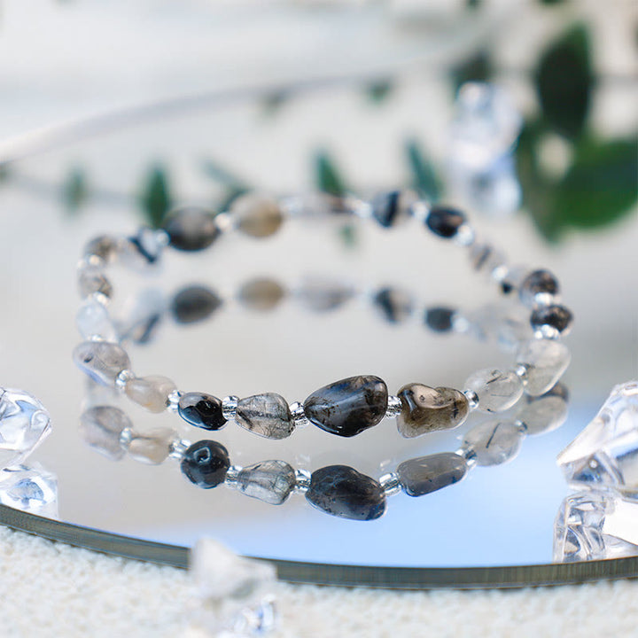 Pulsera de grava de cristal irregular hecha a mano de Olivenorma