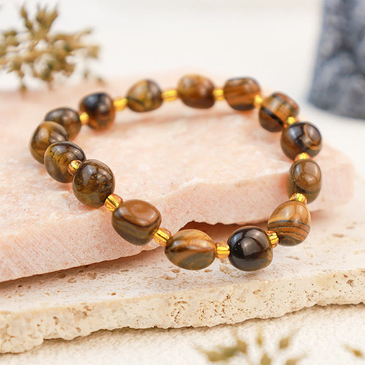 Pulsera de grava de cristal irregular hecha a mano de Olivenorma