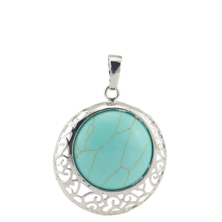 Collar ajustable con piedra auténtica y cristal redondo de Olivenorma 