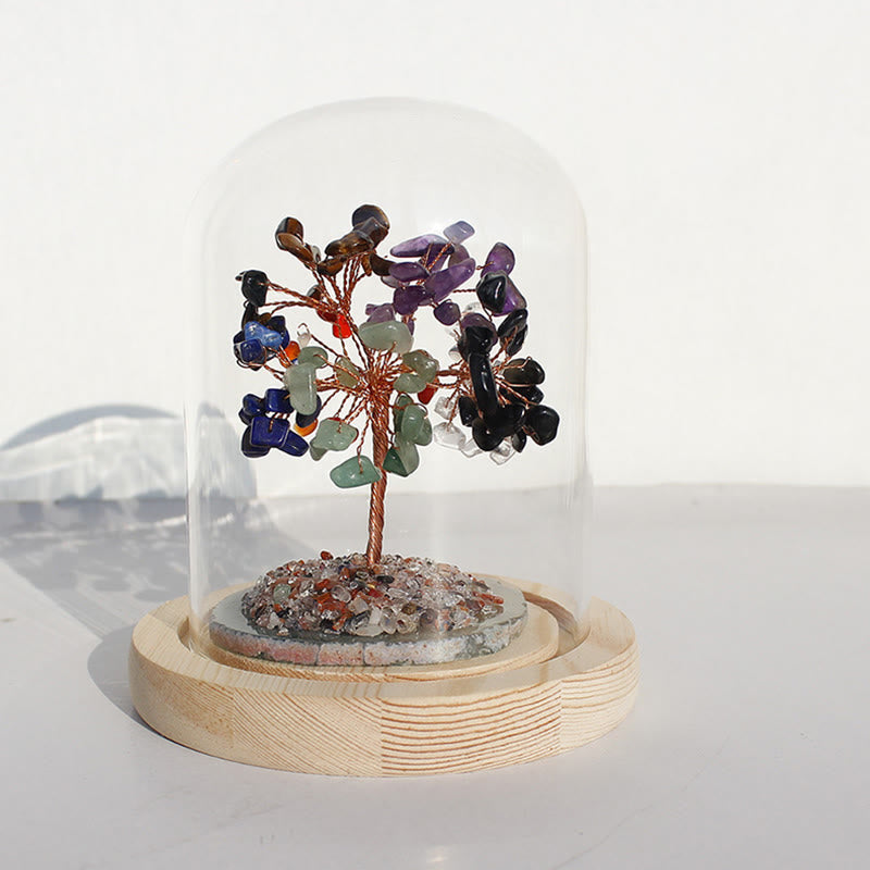 Árbol de flores de piedra triturada de cristal natural de Olivenorma, decoración de vidrio