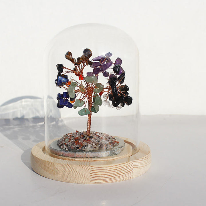 Árbol de flores de piedra triturada de cristal natural de Olivenorma, decoración de vidrio