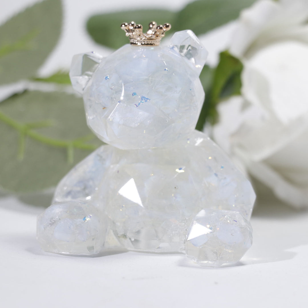 Adorno de oso de resina con grava de cristal de Olivenorma , decoración con piedras preciosas