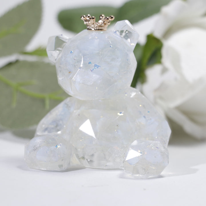 Adorno de oso de resina con grava de cristal de Olivenorma , decoración con piedras preciosas