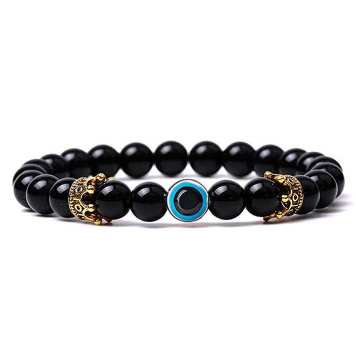 Pulsera de piedra natural con protección contra el mal de ojo