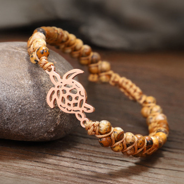 Pulsera de tortuga de piedra natural
