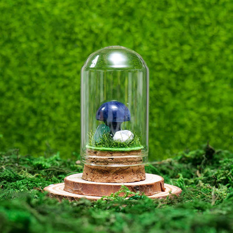 Cubierta de vidrio Olivenorma Decoración de hongo de cristal natural