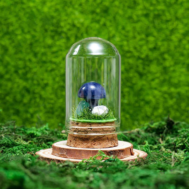 Cubierta de vidrio Olivenorma Decoración de hongo de cristal natural