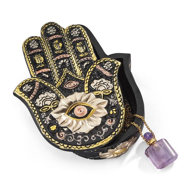 Adorno decorativo para caja de Hamsa con ojo malvado pintado a mano de Olivenorma