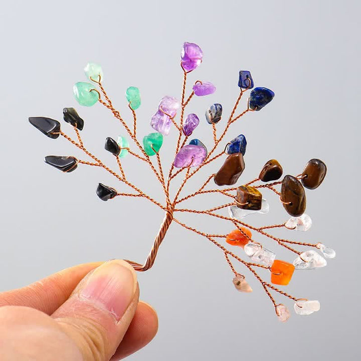 Decoración de árbol de la suerte con cristales de chakras de Olivenorma