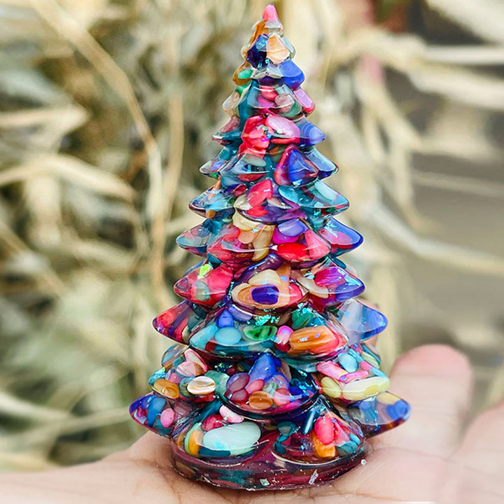 Árbol de Navidad de Olivenorma con decoración de piedra de cristal natural 