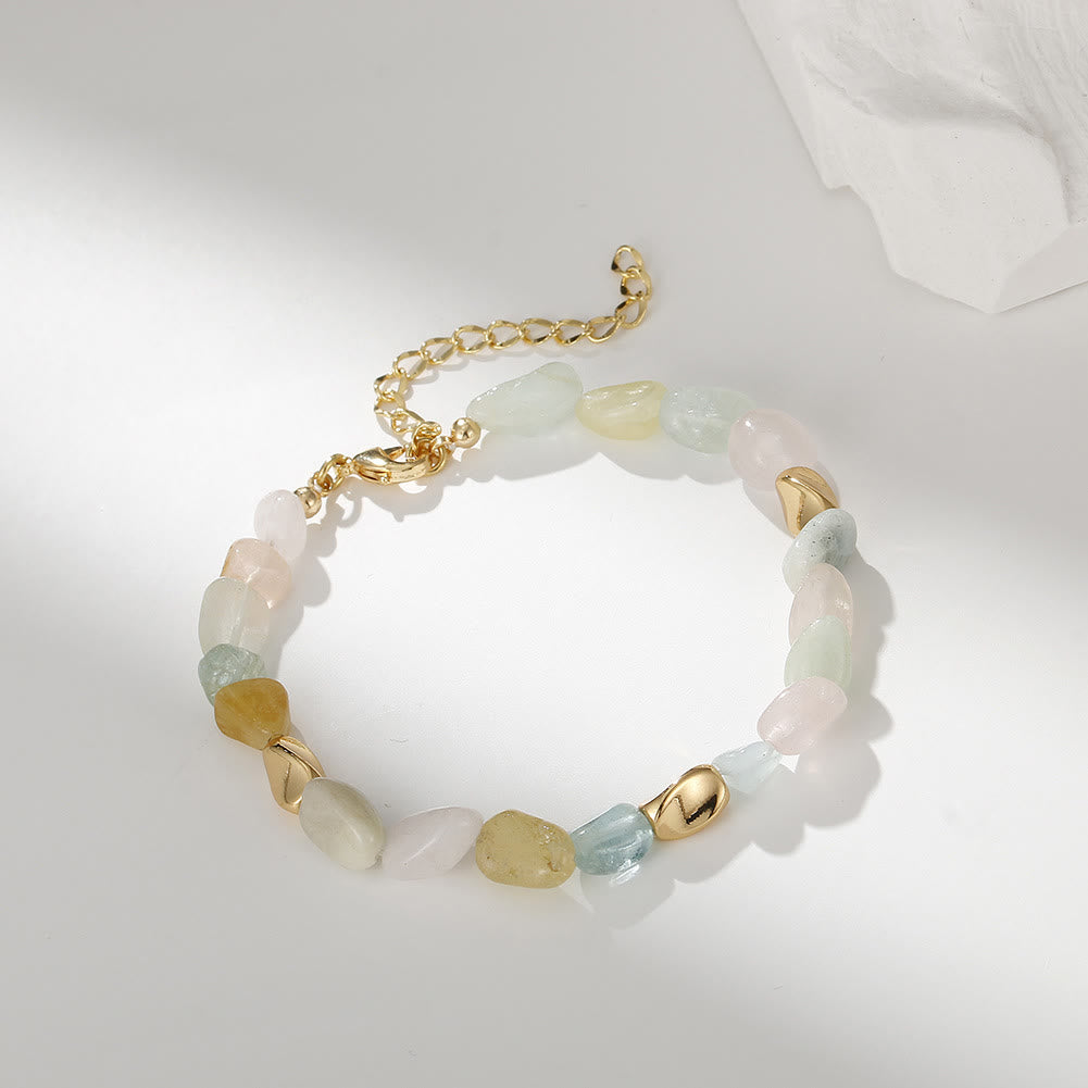 Pulsera de cobre de 18 quilates con piedra natural multicolor irregular de Olivenorma