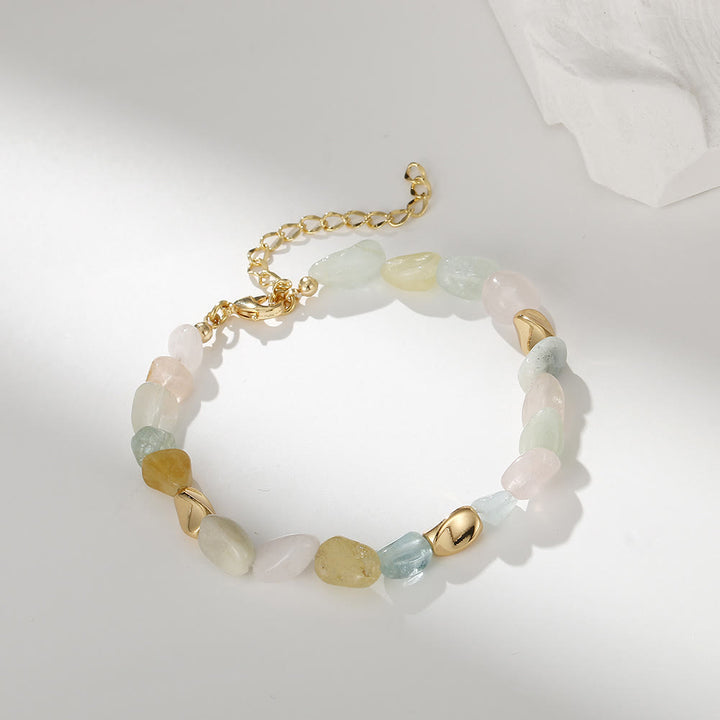 Pulsera de cobre de 18 quilates con piedra natural multicolor irregular de Olivenorma