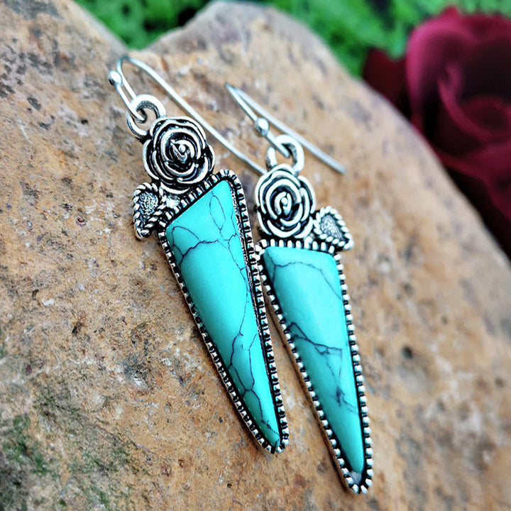Pendientes de gotas de agua color turquesa 