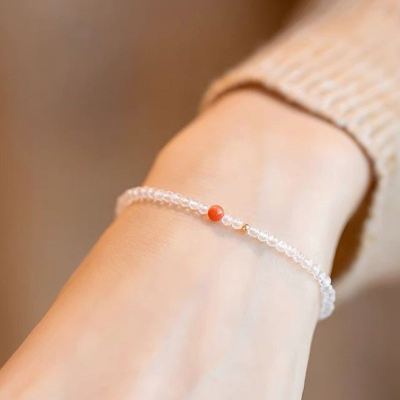 Pulsera de piedras preciosas de cristal transparente Gathering Fortune