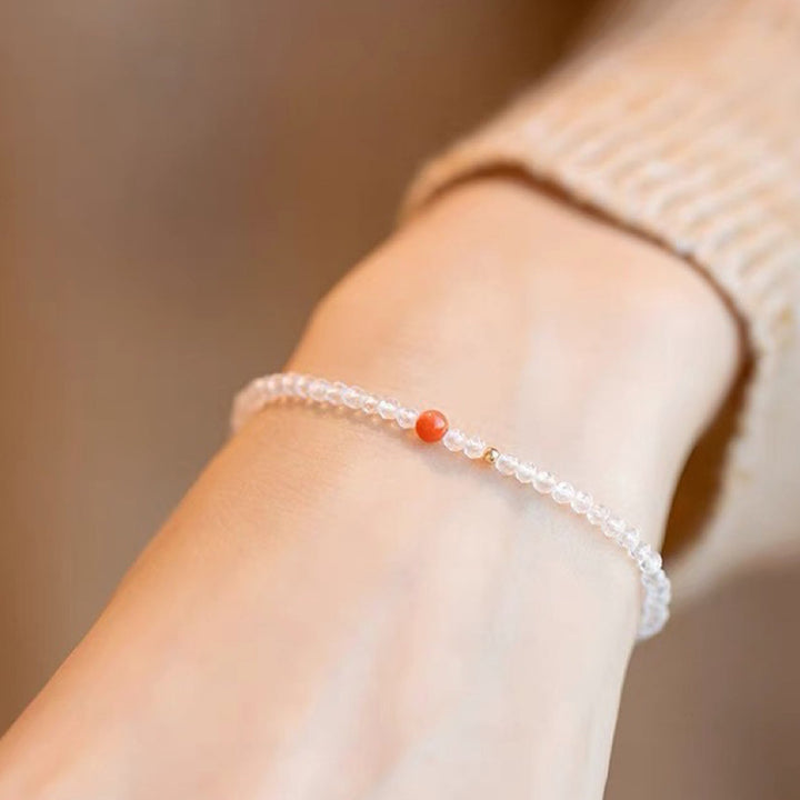 Pulsera de piedras preciosas de cristal transparente Gathering Fortune