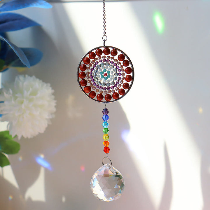 Atrapasol de cristal de Olivenorma, carillón de viento para chakras hecho a mano 