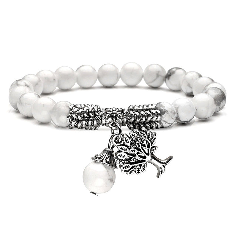 Pulsera de árbol de la vida de cristal natural