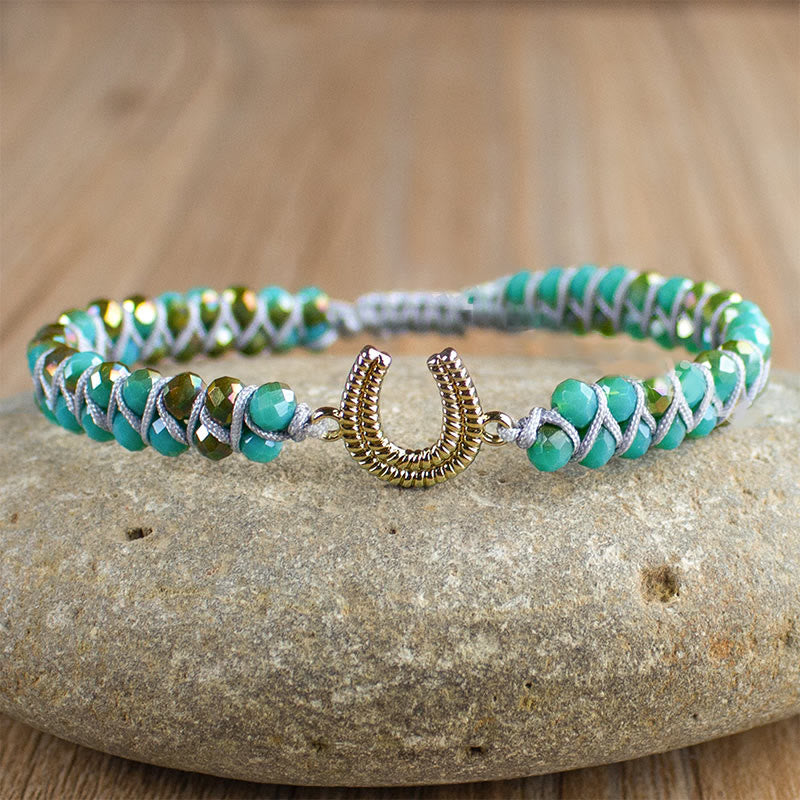 Pulsera curativa con turquesa y herradura de la suerte de Olivenorma