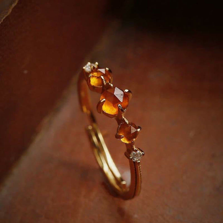 Anillo ajustable de granate naranja de Olivenorma