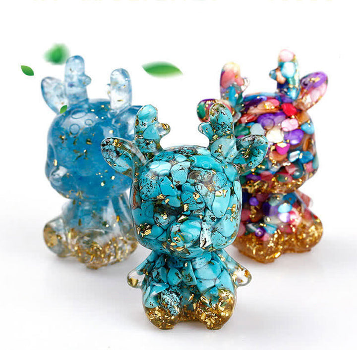 Decoración con piedras preciosas de alce en forma de litera de cristal de Olivenorma