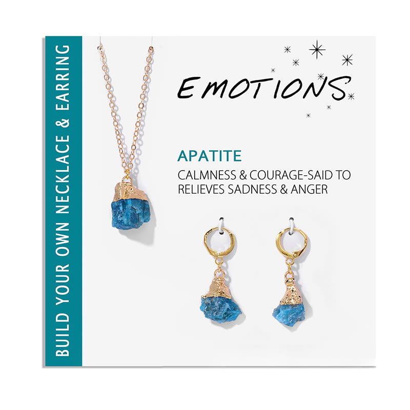 Conjunto de collar y pendientes con colgante de cristal irregular natural de Olivenorma 