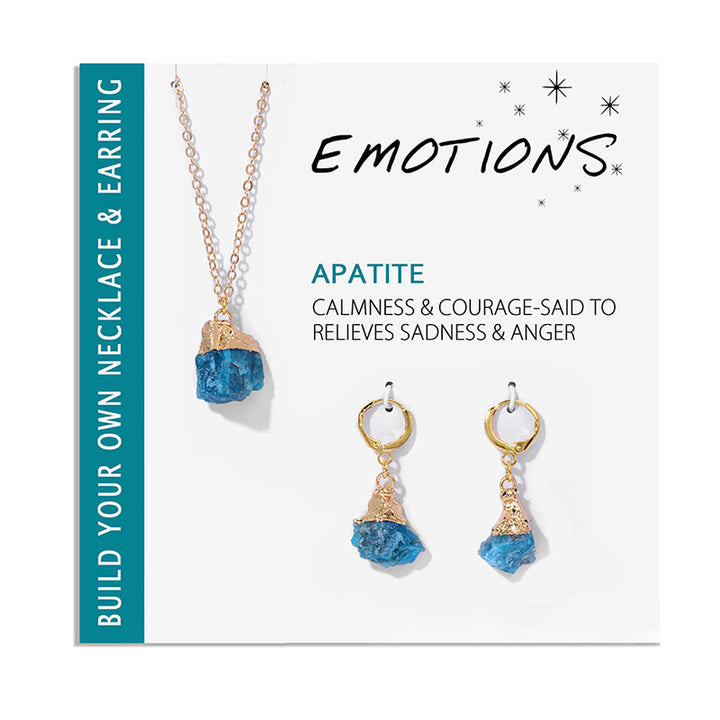 Conjunto de collar y pendientes con colgante de cristal irregular natural de Olivenorma 