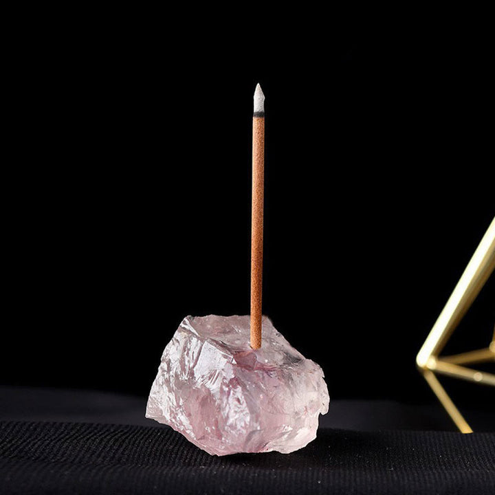 Soporte para varillas de incienso de piedra cruda de cristal de Olivenorma , decoración con piedras preciosas