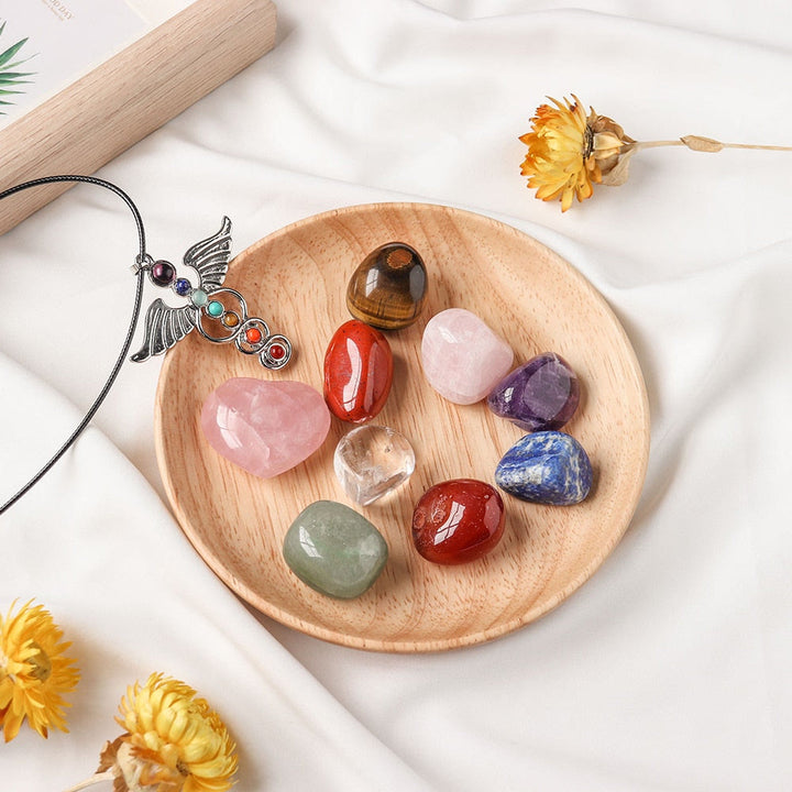 Juego de piedras preciosas de cristal pulidas para meditación irregular natural de Olivenorma