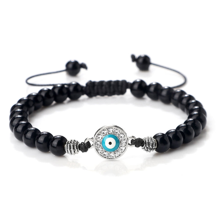 Pulsera de cuentas de circonita de piedra natural de 6 mm de Olivenorma 