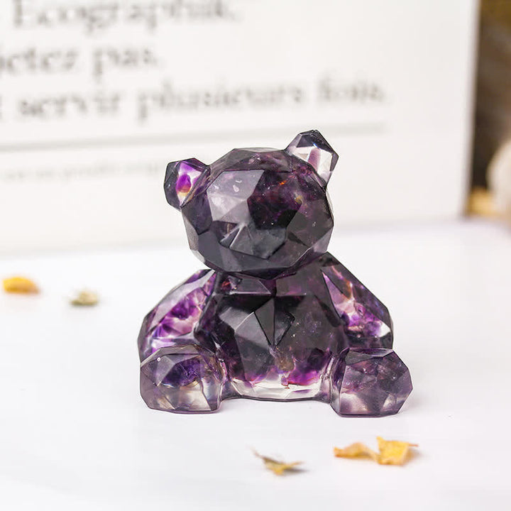Espejo de Olivenorma con oso sentado y piedras preciosas decorativas