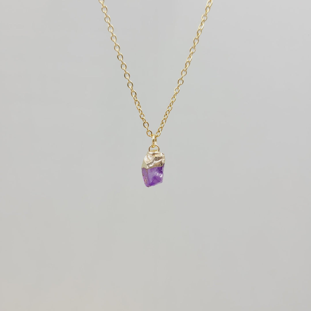 Collar de gemas de piedra cruda de cristal irregular de Olivenorma