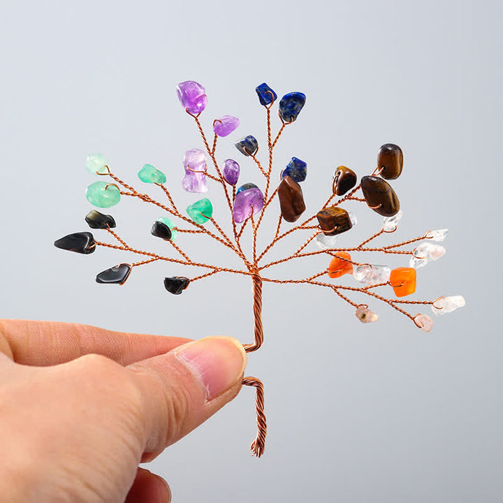 Decoración de árbol de la suerte con cristales de chakras de Olivenorma