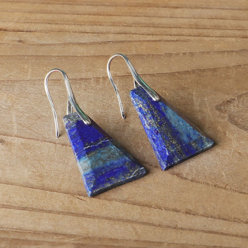 Pendientes de cristal de lapislázuli natural.