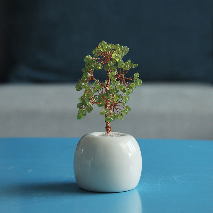 Árbol de Feng Shui con piedras preciosas de múltiples cristales de Olivenorma 