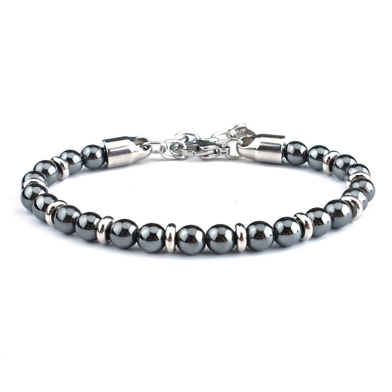 Pulsera de cuentas de ágata desgastada de Olivenorma