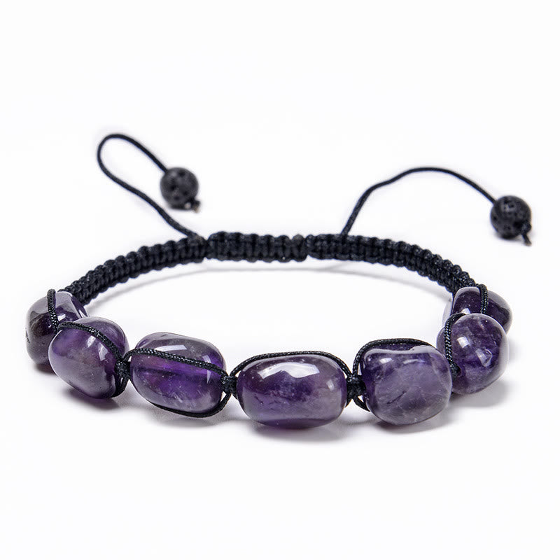 Pulsera trenzada con cuentas de piedras preciosas de cristal de 7 chakras para hombre de Olivenorma