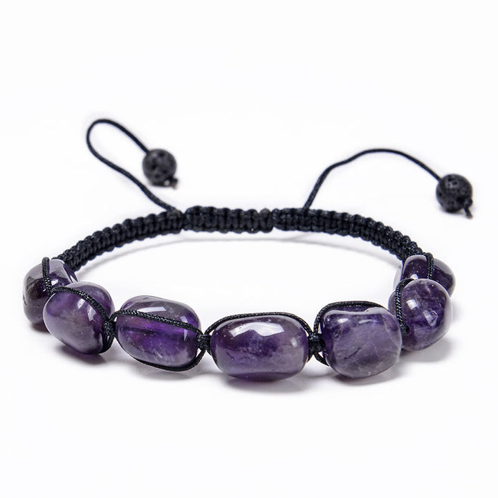 Pulsera trenzada con cuentas de piedras preciosas de cristal de 7 chakras para hombre de Olivenorma