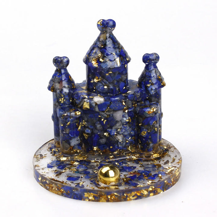 Soporte para teléfono móvil con castillo de epoxi y grava de cristal natural de Olivenorma