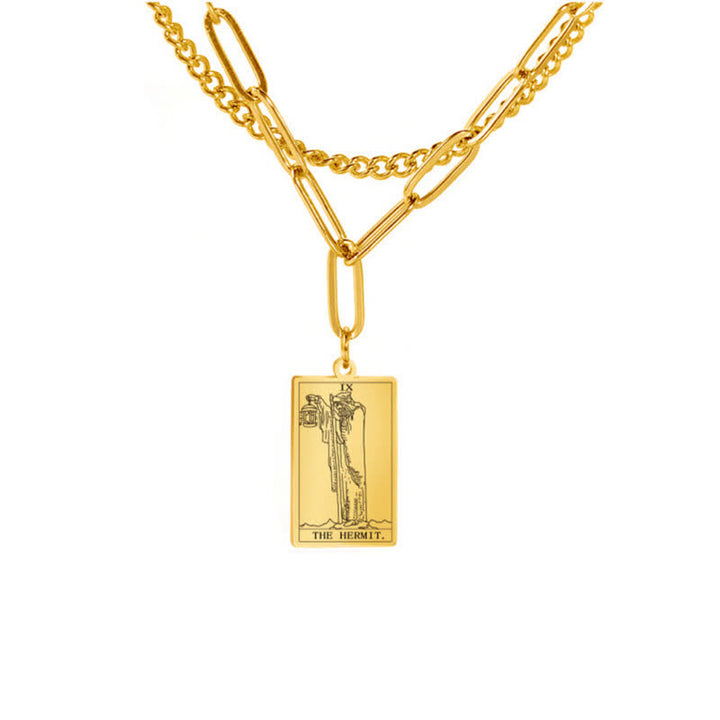 Collar de doble cadena con la carta del tarot de Olivenorma
