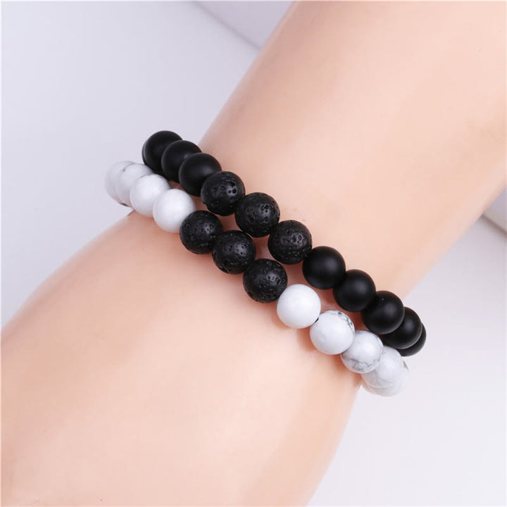 Pulsera con el alfabeto para papá en turquesa blanca para hombre de Olivenorma