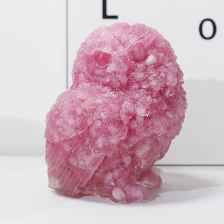 Adorno de piedra preciosa tallada en forma de búho de cristal natural de Olivenorma