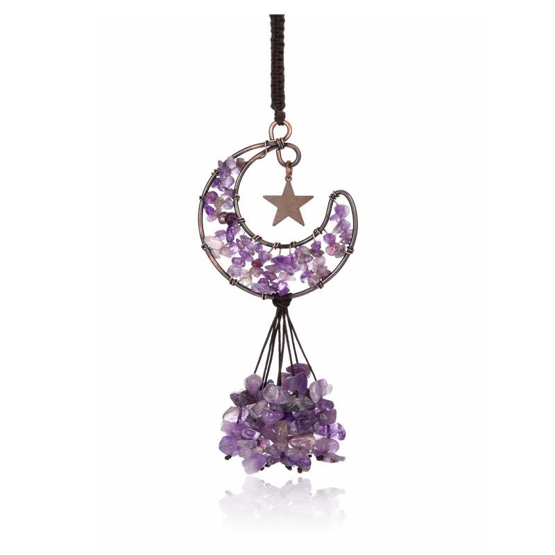 Carillón de viento de cristal para chakras de la luna y la estrella de Olivenorma