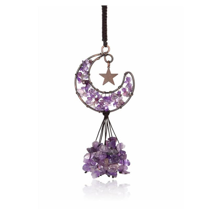 Carillón de viento de cristal para chakras de la luna y la estrella de Olivenorma