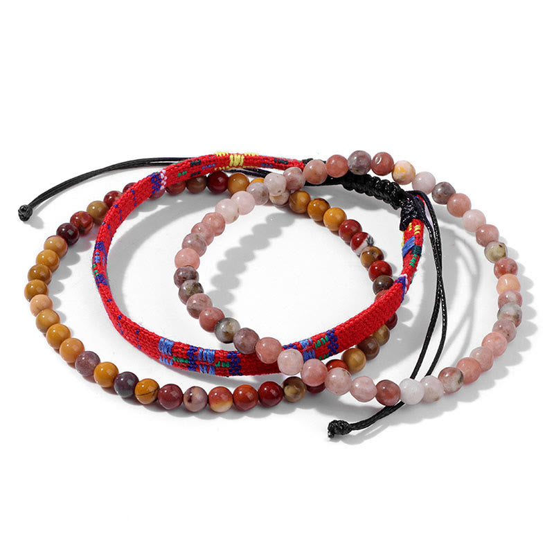 Conjunto de pulseras de cristal turquesa de Bohemia África de Olivenorma