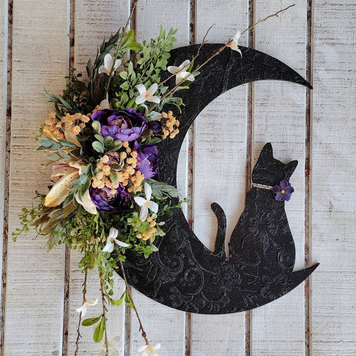 Decoración de pared con luna celestial y gatito de Olivenorma