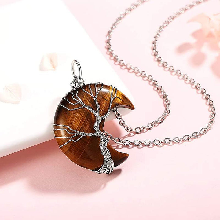 Collar de luna de cristal natural de Olivenorma