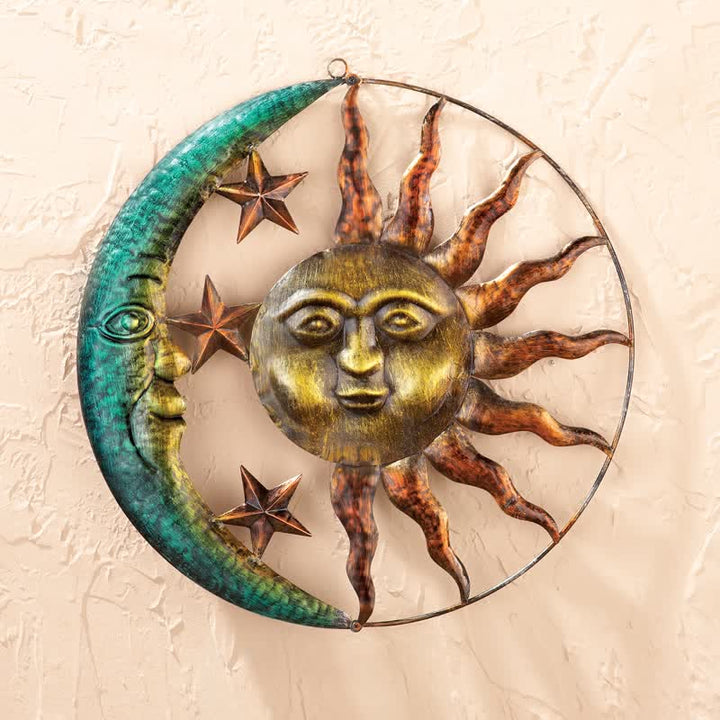 Decoración de pared con cara de sol y luna de Olivenorma